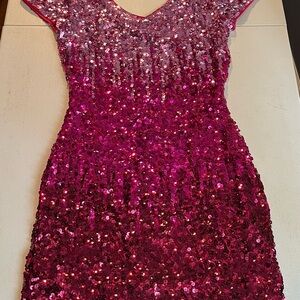 Glamorous Pink Sequin Mini Dress